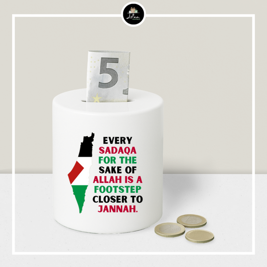 Palestina spaarpot 'Every sadaqa for the sake of Allah'