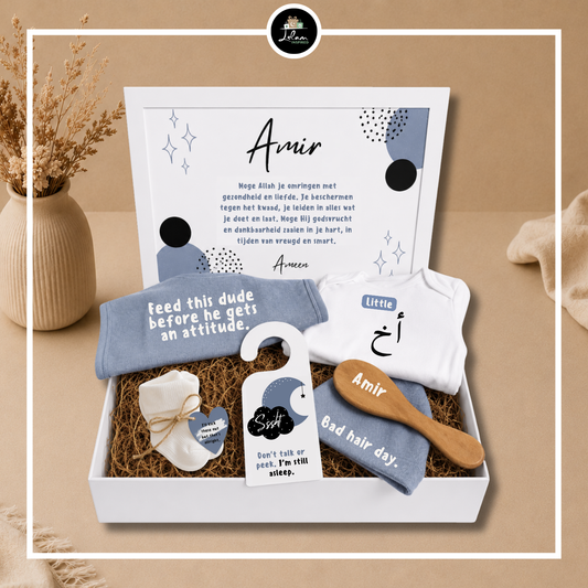 Giftbox voor een pasgeboren jongen 'little akh'