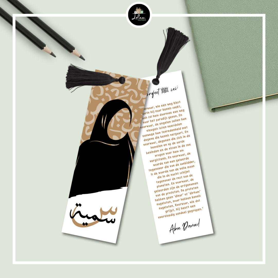 Dubbelzijdige en gepersonaliseerde boekenlegger voor een vrouw