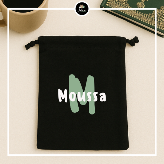 Gepersonaliseerde bookbag met naam en initiaal - Stoer