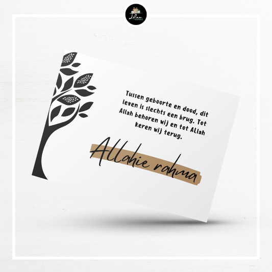 Wenskaart bij het overlijden van een vrouw