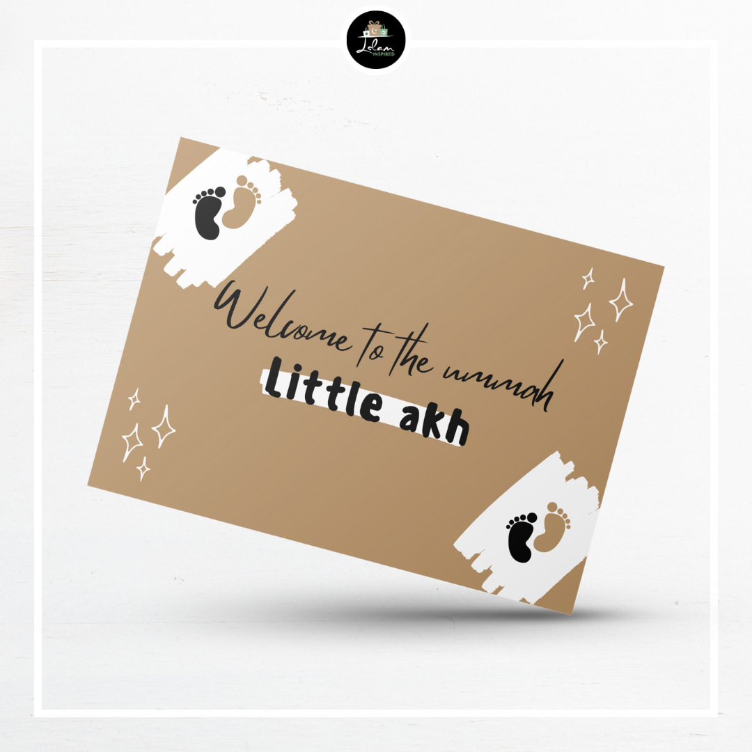 Wenskaart 'Welcome to the ummah, little akh (brother)'