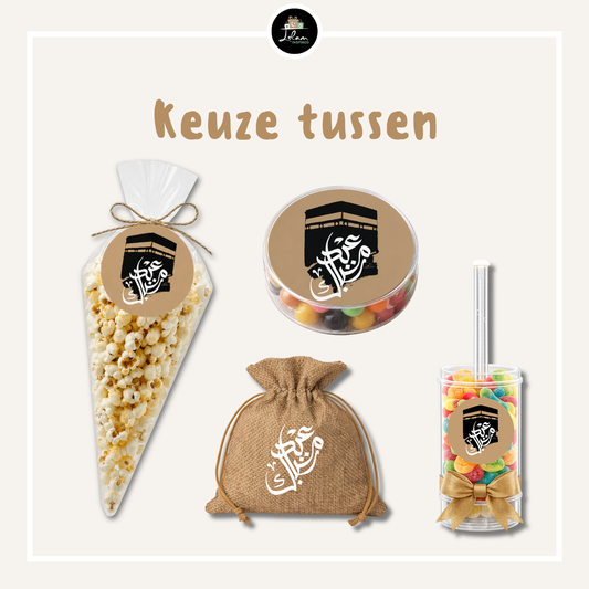 Eid Mubarak giftbag voor een puber/tiener in Kaaba thema - diverse varianten