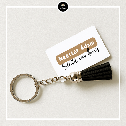 Gepersonaliseerde sleutelhanger voor een juf of meester