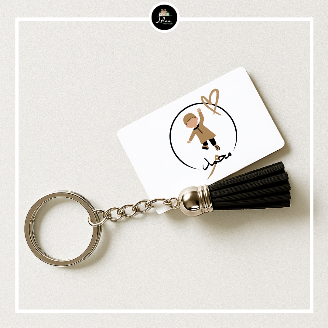 Gepersonaliseerde sleutelhanger voor een moslimjongen