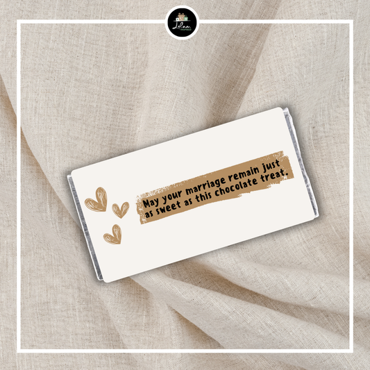 'May your marriage be just as sweet as this chocolate treat'