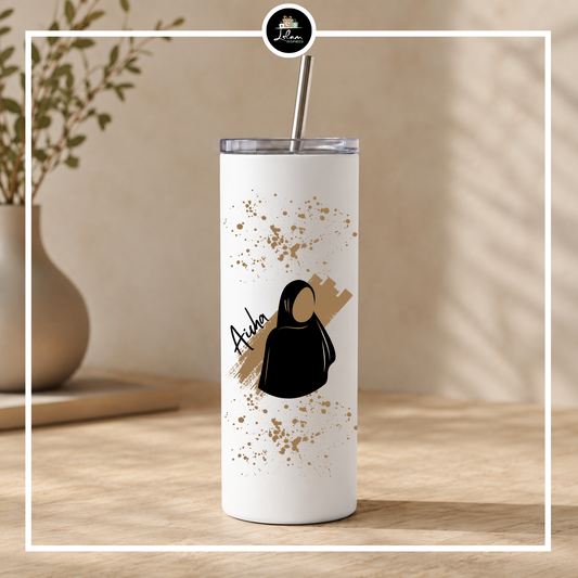 Gepersonaliseerde Tumbler met hijabi illustratie
