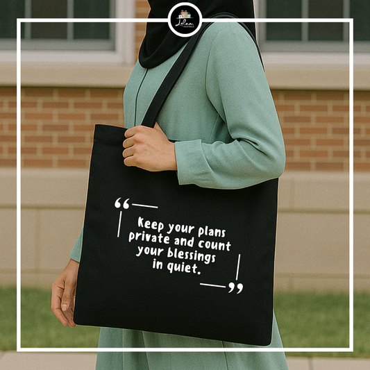 Totebag 'Count your blessings in private'
