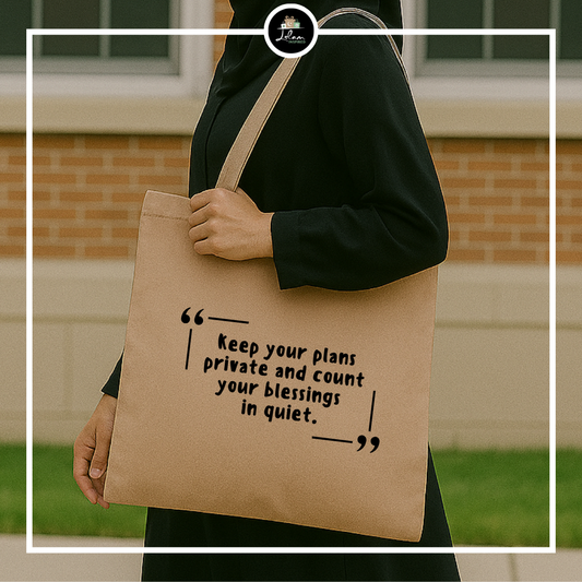 Totebag 'Count your blessings in private'