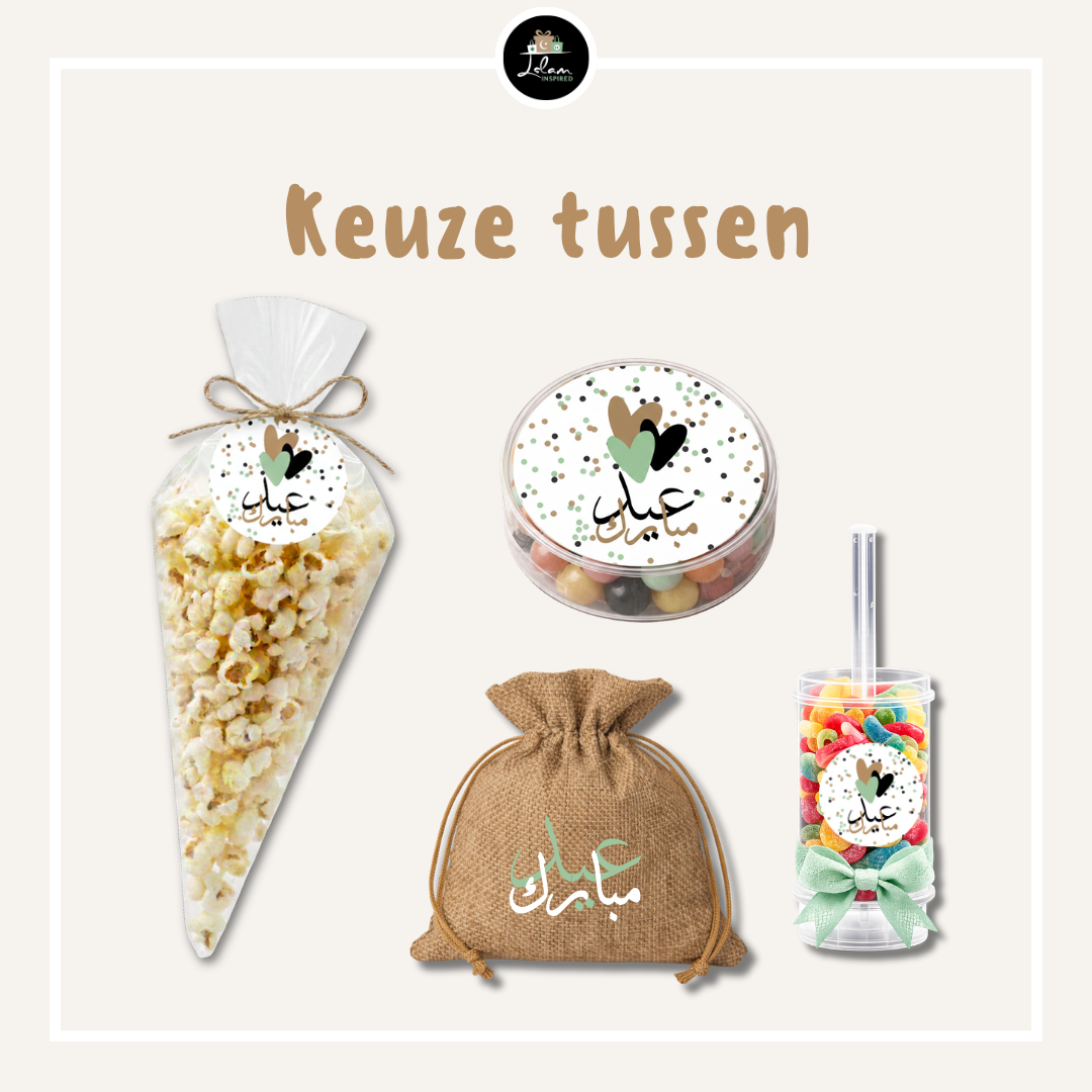Eid Mubarak giftbag voor een puber/tiener in confetti thema