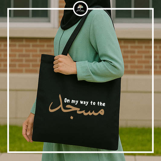 Totebag 'On my way to the masdjied'
