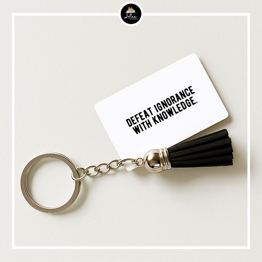 Sleutelhanger 'Defeat ignorance with knowledge'