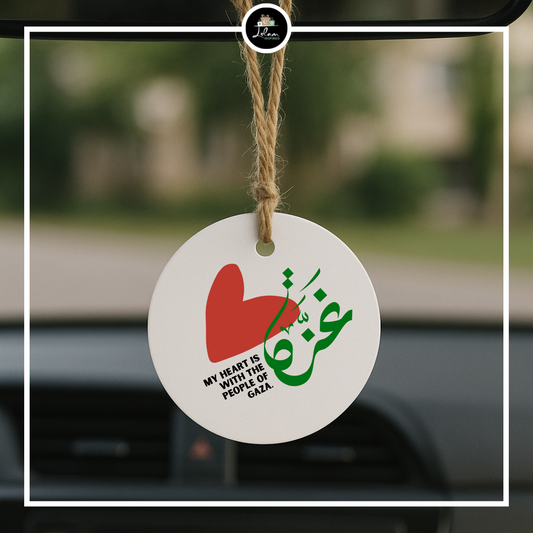 Gelamineerde tag 'My heart is with the people of Gaza'