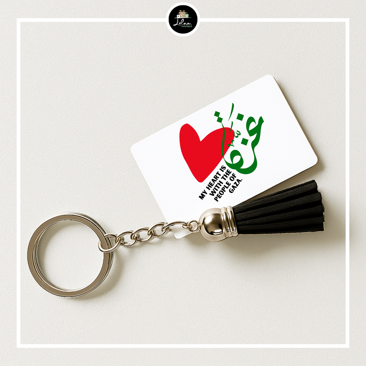 Sleutelhanger 'My heart is with the people of Gaza'