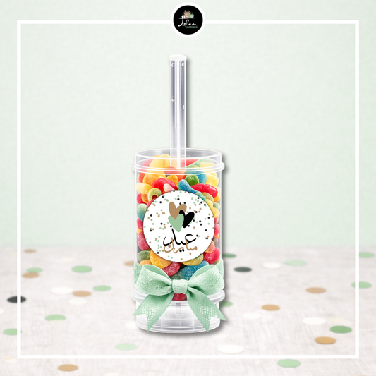 Eid mubarak pop container in confetti thema