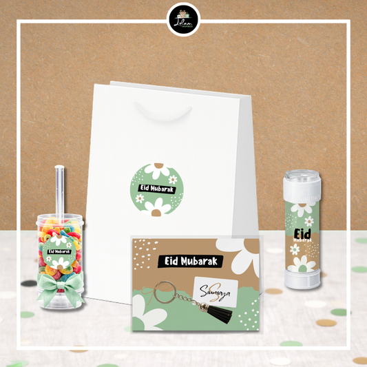 Eid Mubarak giftbag voor een kind in madeliefjes thema