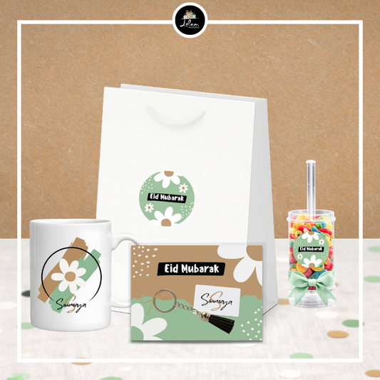 Eid Mubarak giftbag voor een puber/tiener in madeliefjes thema