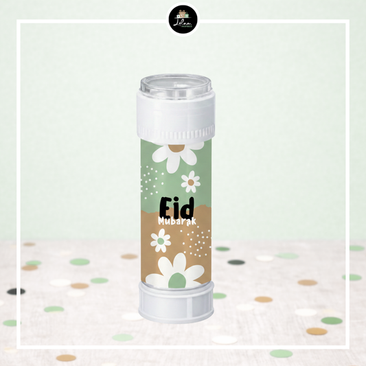 Eid Mubarak bellenblaas in madeliefjes thema