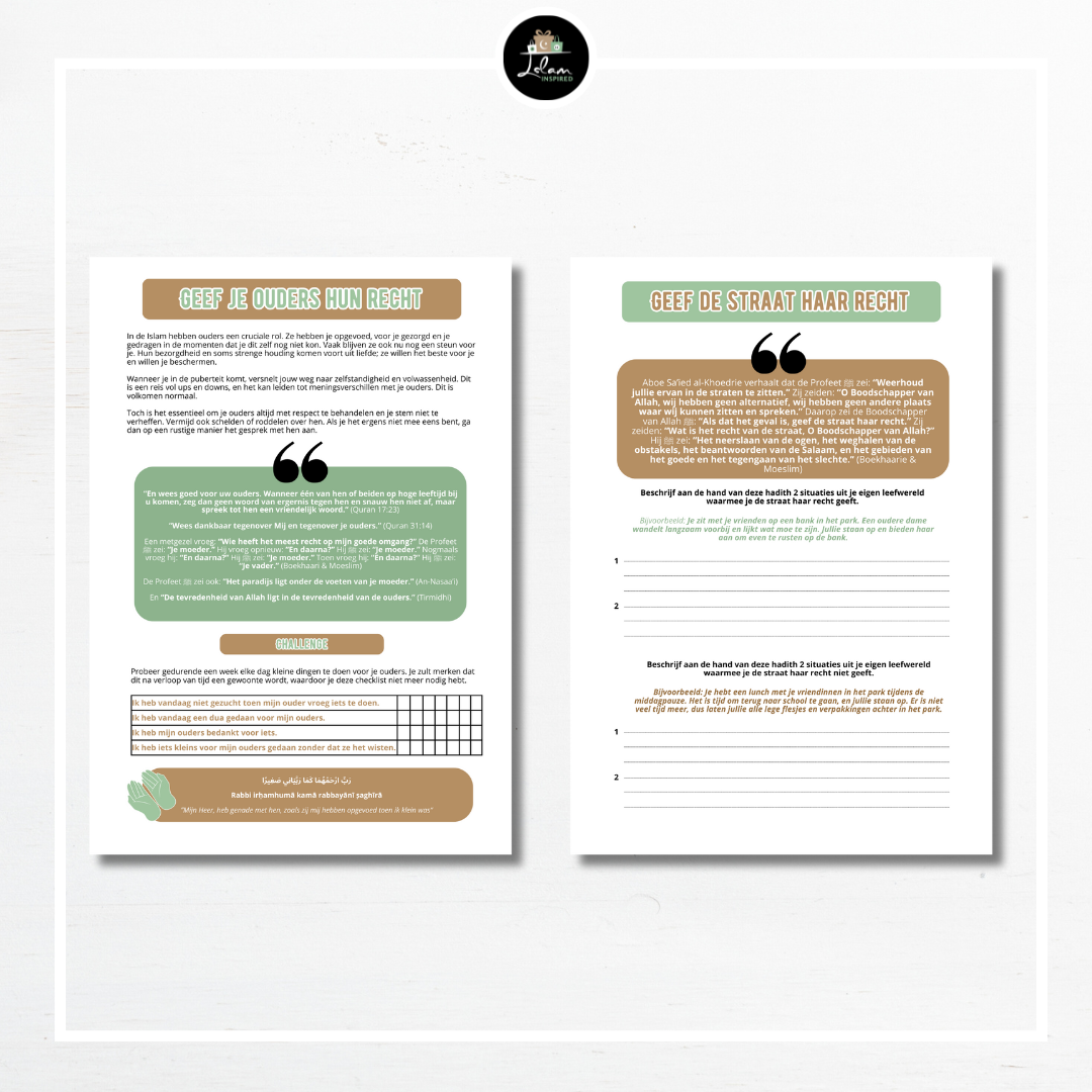 Interactieve printable voor Islamitische pubers