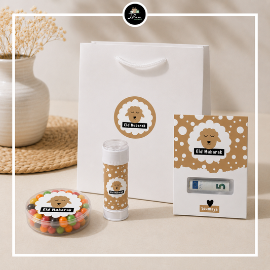 Eid Mubarak giftbag voor een kind in schaap thema - diverse varianten