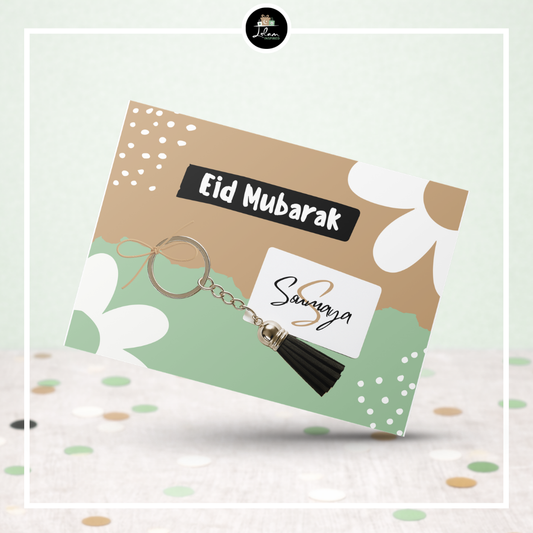 Eid Mubarak keycard in madeliefjes thema