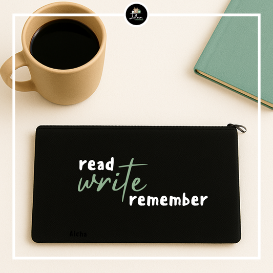 Etui 'Read, write, remember'