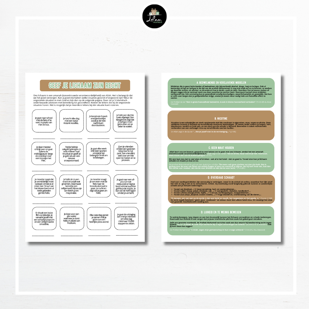 Interactieve printable voor Islamitische pubers