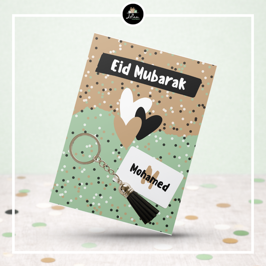Eid Mubarak keycard in confetti thema