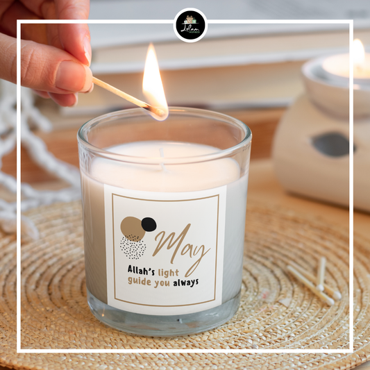 Geurkaars 'May Allah's light guide you always'