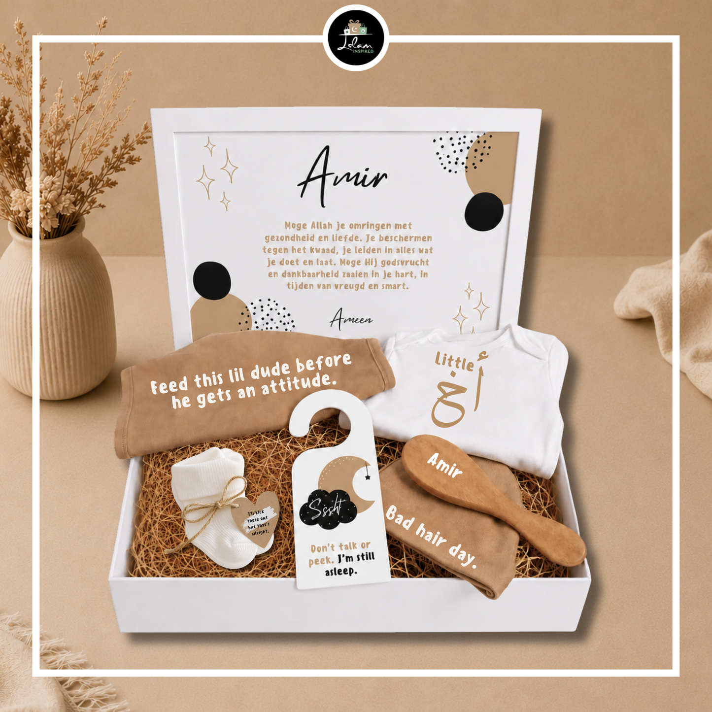 Giftbox voor een pasgeboren jongen 'little akh'