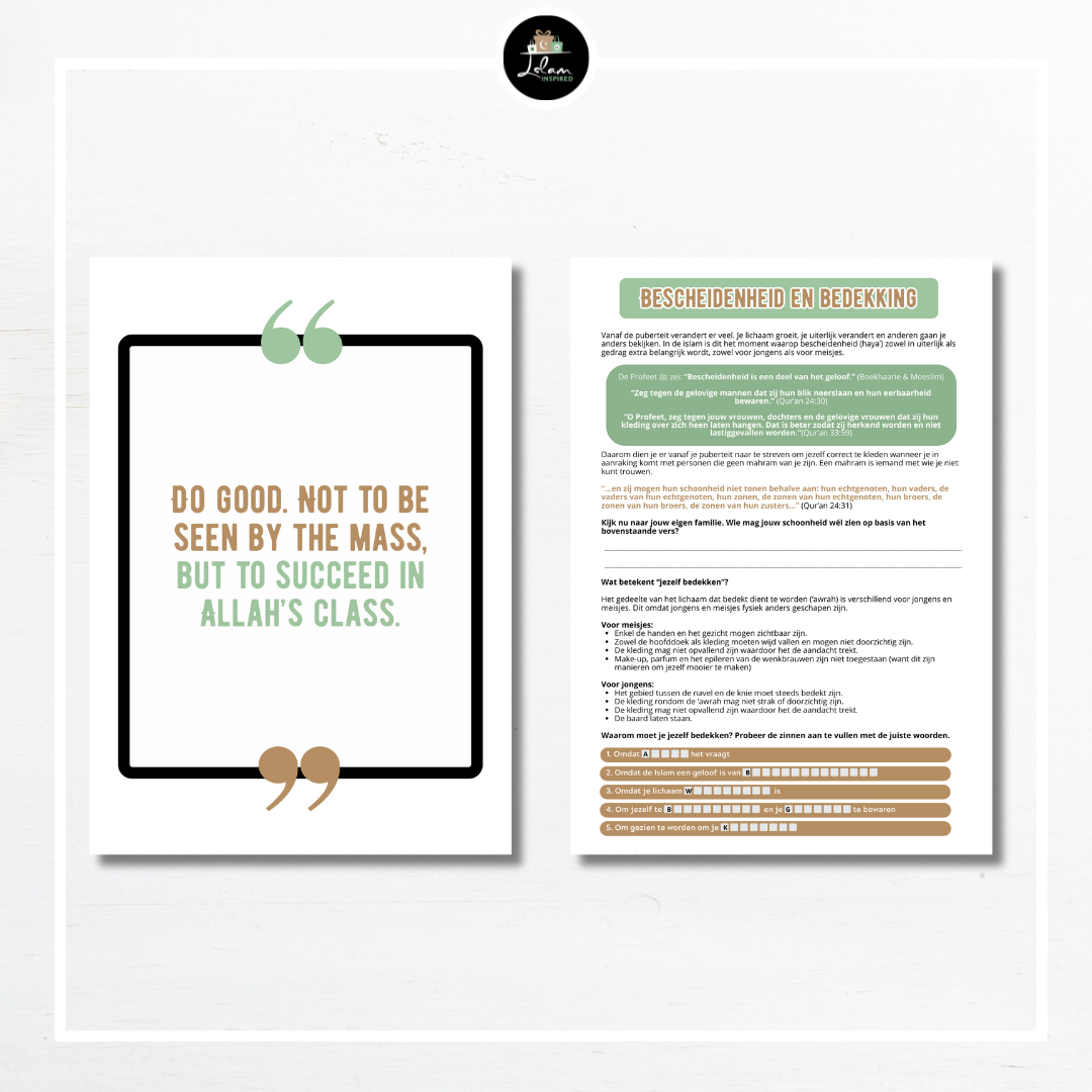 Interactieve printable voor Islamitische pubers
