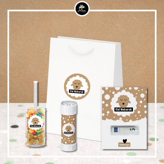 Eid Mubarak giftbag voor een kind in schaap thema - diverse varianten