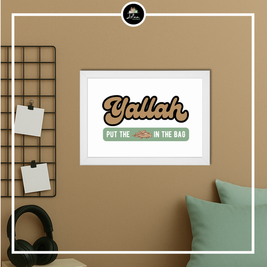 Poster of lijst 'Yallah, put the fries in the bag'