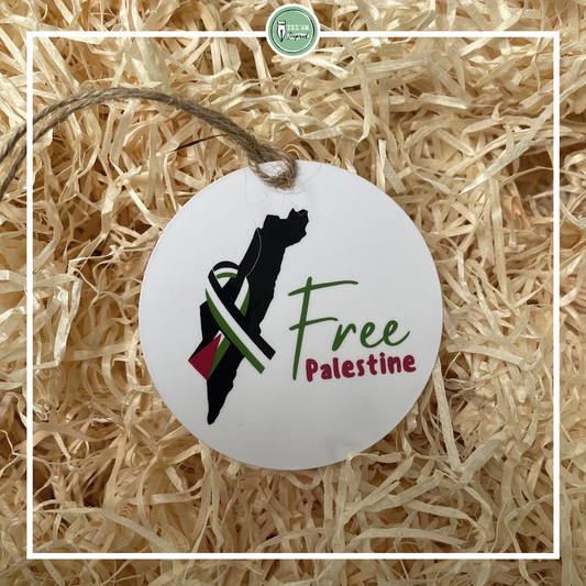 Gelamineerde tag 'Free Palestine'