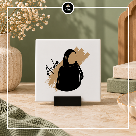 Gepersonaliseerde decoratietegel voor een hijabi