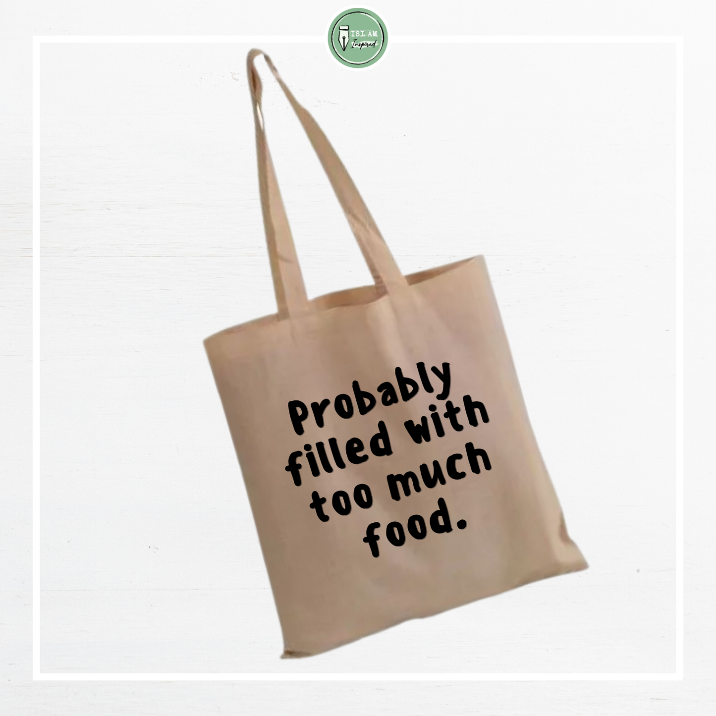 Totebag 'Probably filled with too much food'