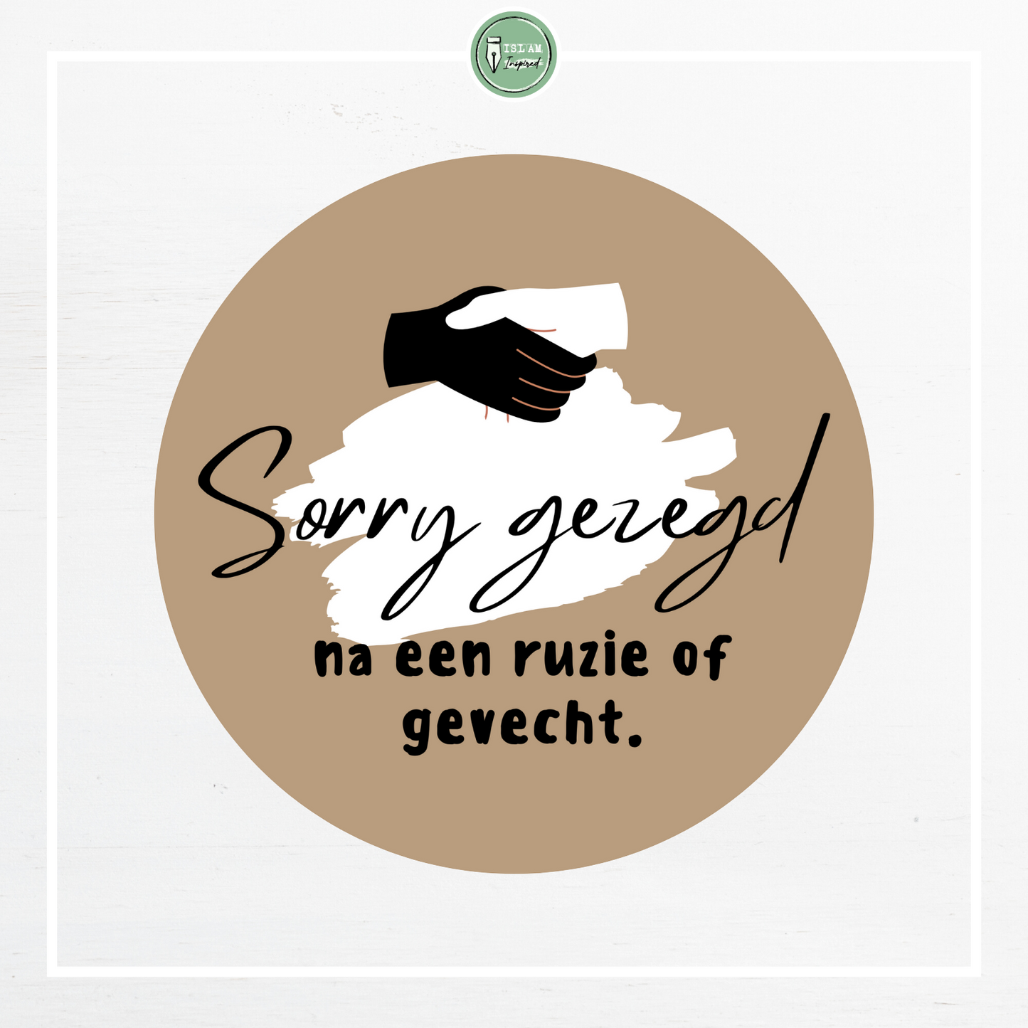 28 identieke stickers 'Sorry gezegd na een ruzie of gevecht'