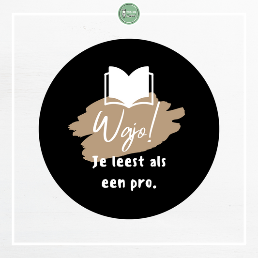 28 identieke stickers 'Wajo! Je leest als een pro'