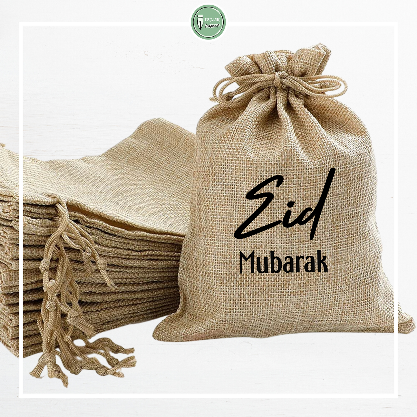 Eid Mubarak jute snoepzakje