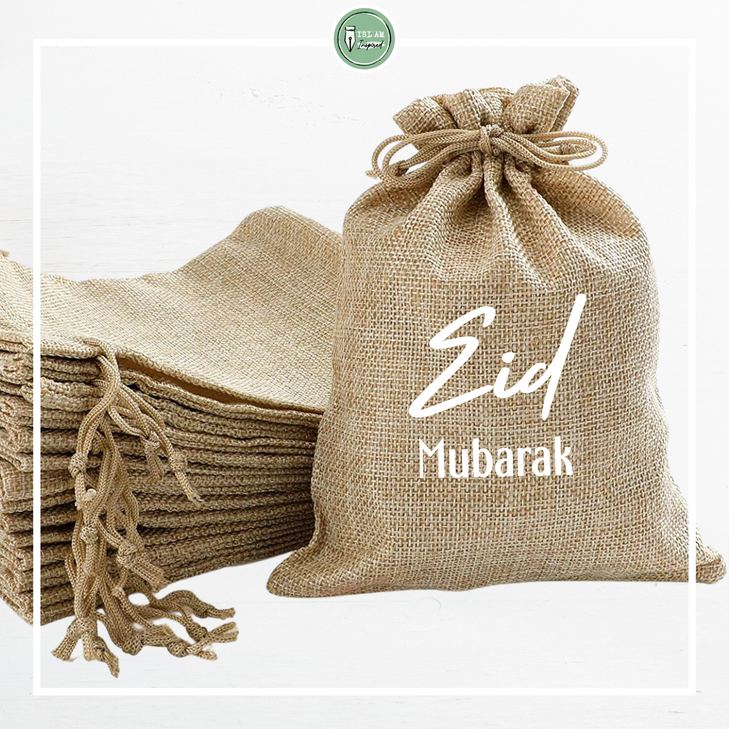 Eid Mubarak jute snoepzakje