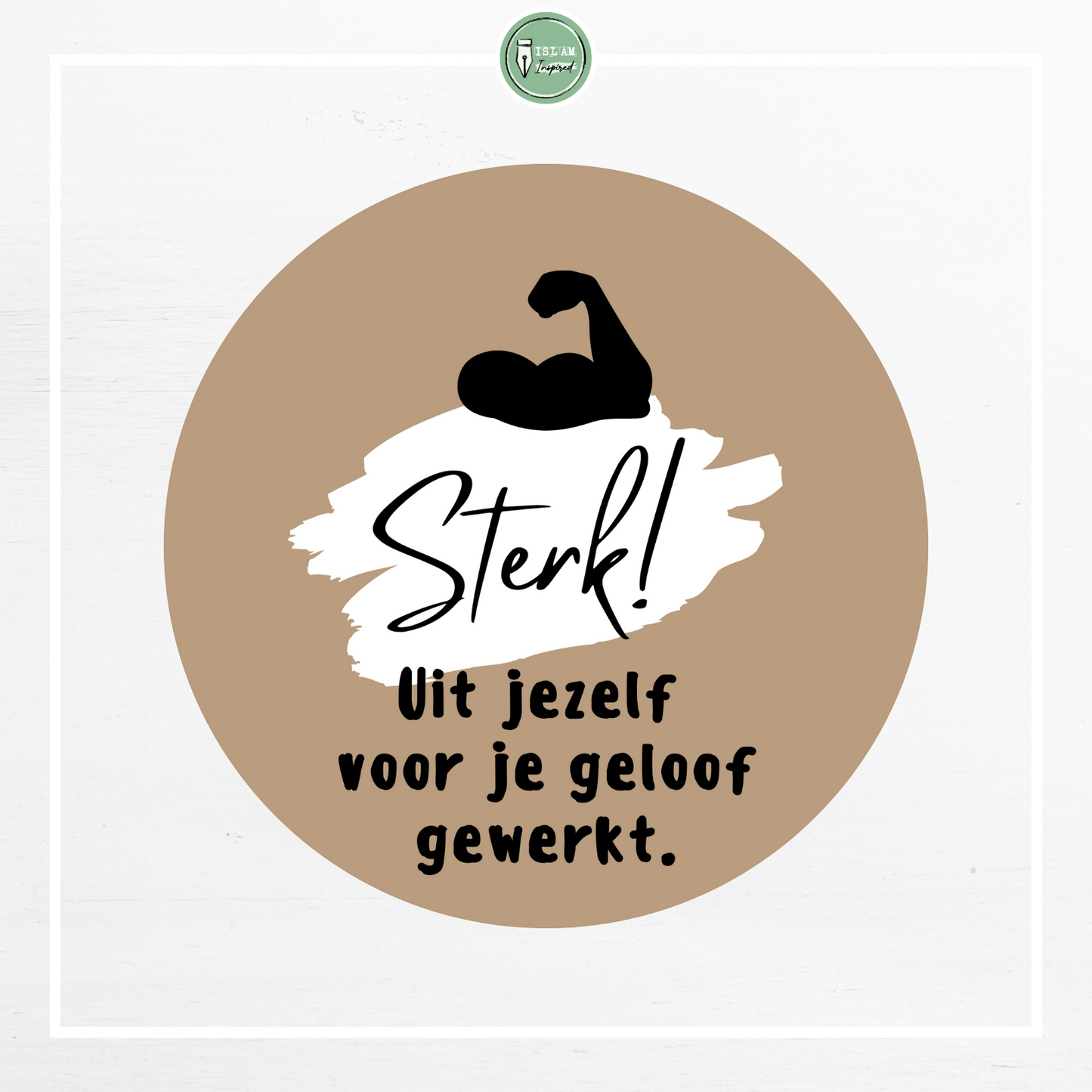 Kopie van 28 identieke stickers 'Sterk! Uit jezelf voor je geloof gewerkt'