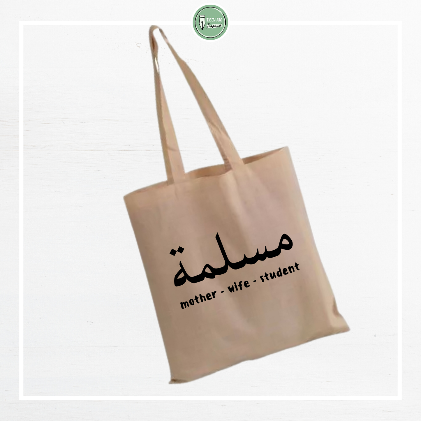Totebag 'Muslima - mother - wife - student'